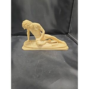 Vintage Alabaster A. Santini nude sculpture DYING GLADIATOR Galeta Morente 8.5"